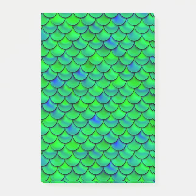 Falln Green Blue Scales Post-it Klebezettel (Vorderseite)