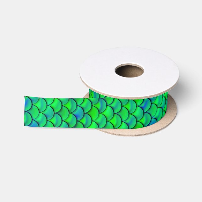 Falln Green Blue Scales Satinband (Spule)
