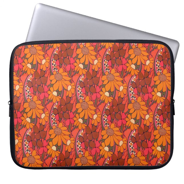 Falln Groovy Blume Laptopschutzhülle (Vorderseite)