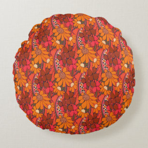 Falln Groovy Blume Rundes Kissen