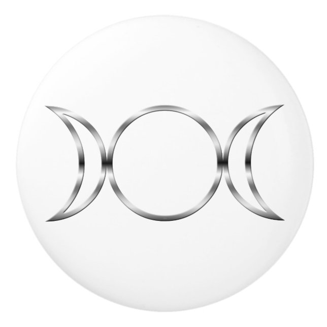 Falln heidnisches dreifaches Göttin-Symbol Keramikknauf (Vorderseite)