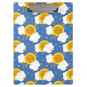 Falln Kawaii Moon, Sterne, Sonnenschein Klemmbrett