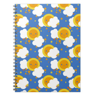 Falln Kawaii Moon, Sterne, Sonnenschein Notizblock