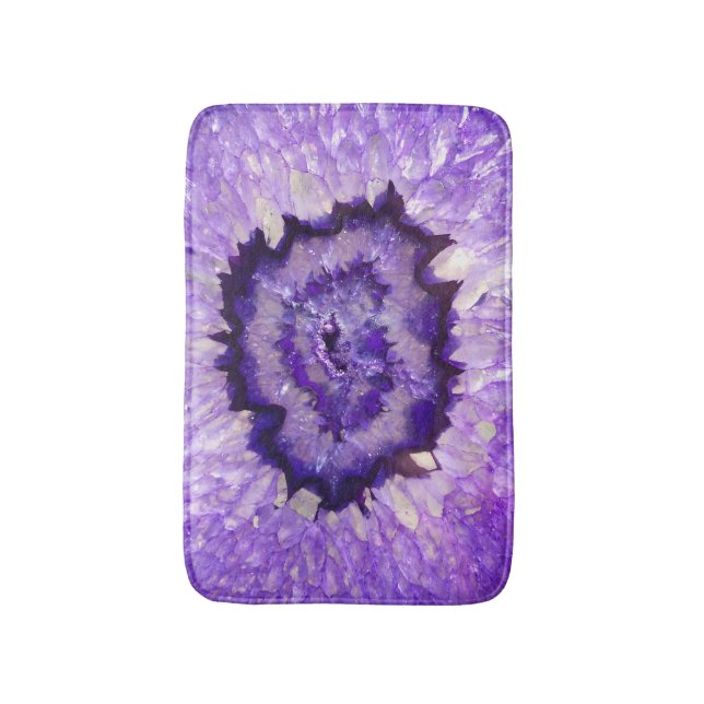 Falln lila Achat Geode Badematte (Vorderseite Vertikal)