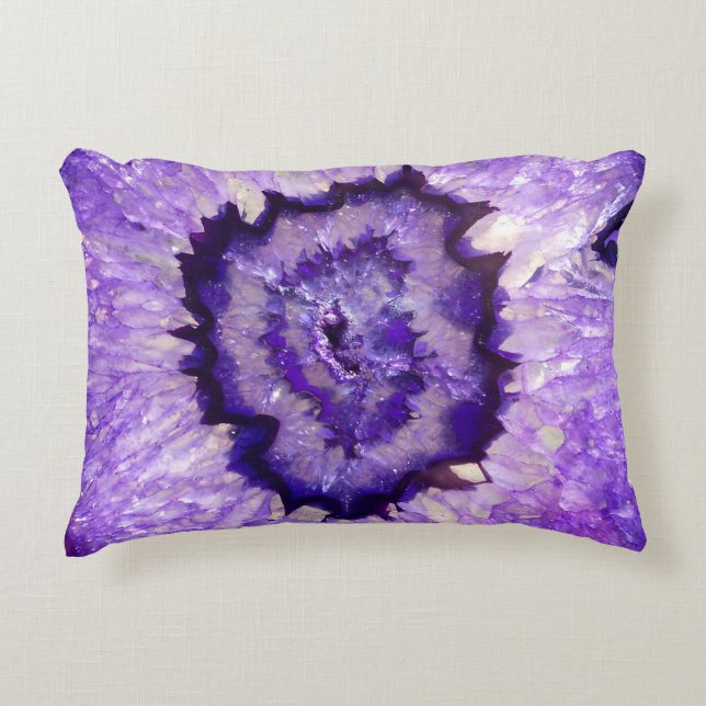 Falln Lila Agate Geode Dekokissen (Vorderseite)