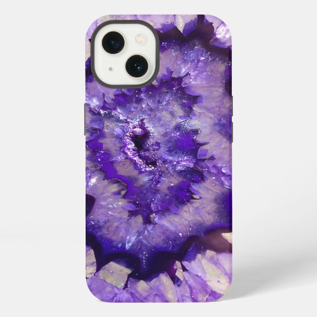 Falln Lila Agate Geode iPhone Hülle (Rückseite)