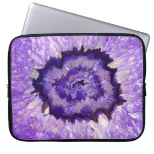 Falln Lila Agate Geode Laptopschutzhülle