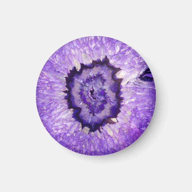 Falln Lila Agate Geode Magnet (Vorne)