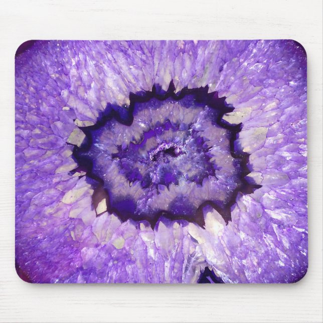 Falln Lila Agate Geode Mousepad (Vorne)