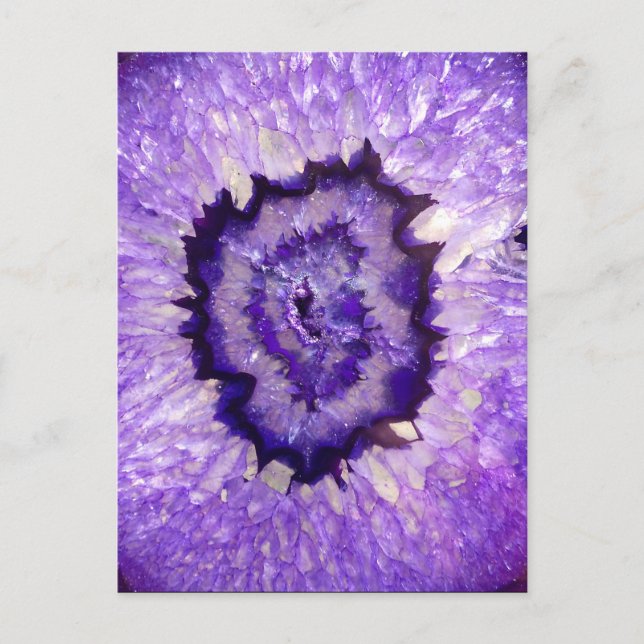 Falln Lila Agate Geode Postkarte (Vorderseite)