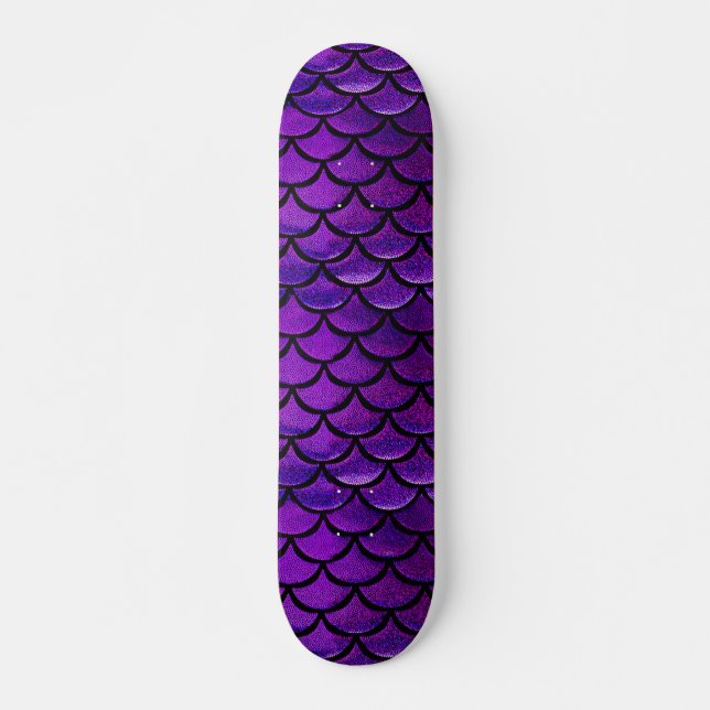 Falln Lila & Blue Mermaid Scales Skateboard (Vorne)