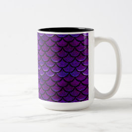 Falln Lila & Blue Mermaid Scales Zweifarbige Tasse