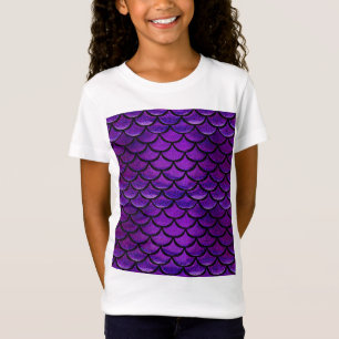Falln lila u. blaue Meerjungfrau-Skalen T-Shirt