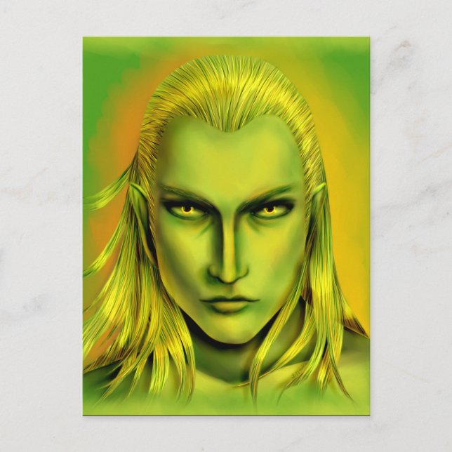 Falln Male Forest Elf Postkarte (Vorderseite)