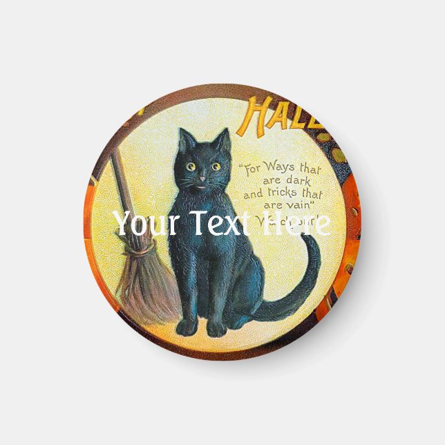 Falln Merry Halloween Cat Magnet (Vorne)