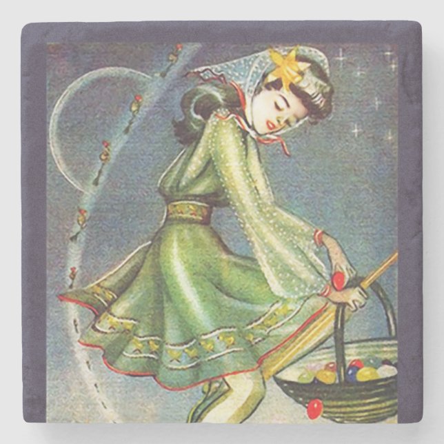 Falln Oaster Hexe Steinuntersetzer (Vorderseite)