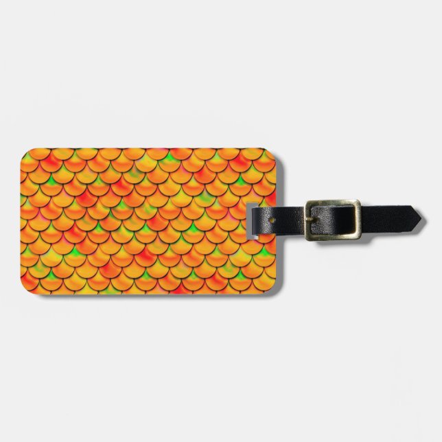 Falln Orange und grüne Skala Gepäckanhänger (Vorderseite horizontal)