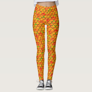 Falln Orange und grüne Skala Leggings