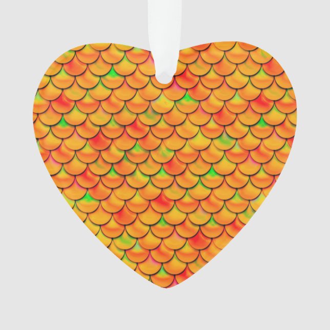 Falln Orange und grüne Skala Ornament (Vorderseite)