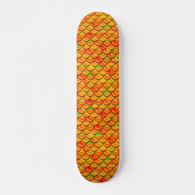 Falln Orange und grüne Skala Skateboard (Vorne)