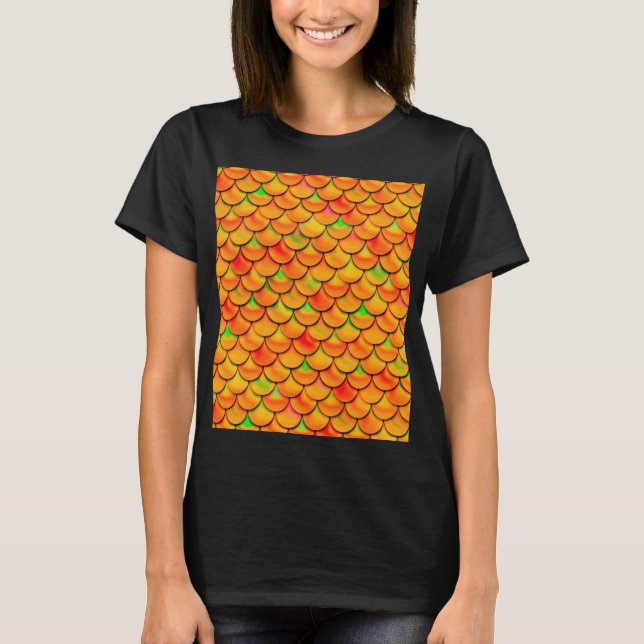 Falln Orange und grüne Skala T-Shirt (Vorderseite)