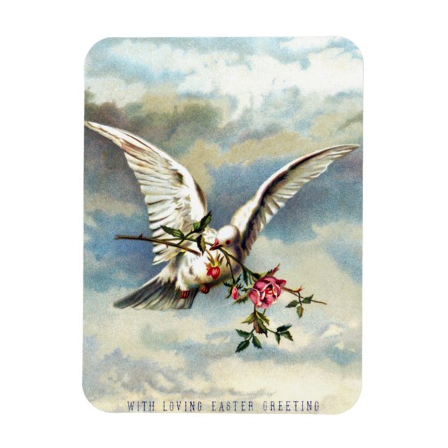 Falln Ostertür mit Rose Magnet (Vertikal)