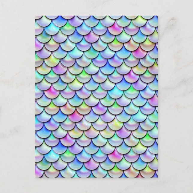 Falln Rainbow Bubble Mermaid Scales Postkarte (Vorderseite)