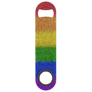 Falln Regenbogen-Glitzer-Steigung Speedflaschenöffner
