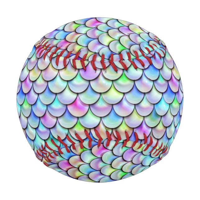 Falln-Regenbogenblase Mermaid-Skalen Baseball (Vorderseite)