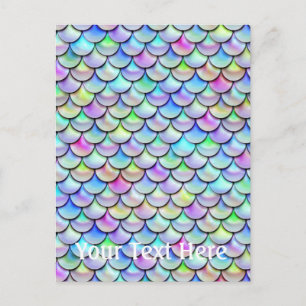 Falln-Regenbogenblase Mermaid-Skalen Postkarte