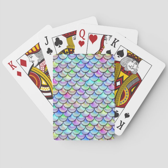 Falln-Regenbogenblase Mermaid-Skalen Spielkarten (Rückseite)