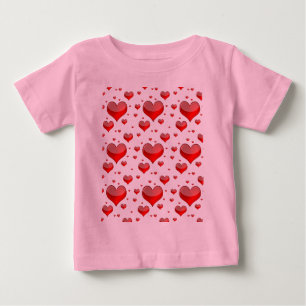 Falln rote Herzen (Sie wählen Hintergrundfarbe aus Baby T-shirt