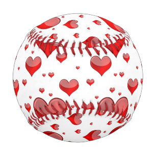 Falln rote Herzen (Sie wählen Hintergrundfarbe aus Baseball