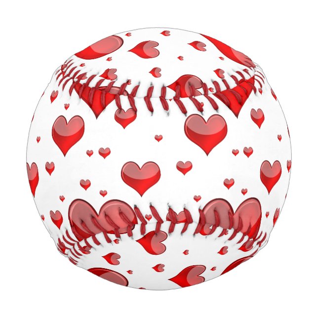 Falln rote Herzen (Sie wählen Hintergrundfarbe aus Baseball (Vorderseite)