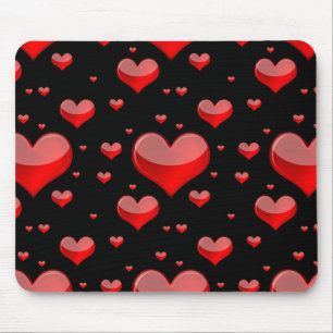 Falln rote Herzen (Sie wählen Hintergrundfarbe aus Mousepad