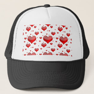 Falln rote Herzen (Sie wählen Hintergrundfarbe aus Truckerkappe