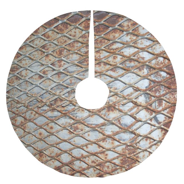 Falln Rusty Grate Polyester Weihnachtsbaumdecke (Vorderseite)