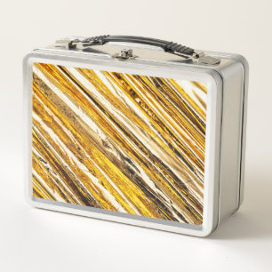 Falln schimmernder Goldfoil Metall Lunch Box