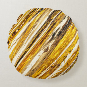 Falln schimmernder Goldfoil Rundes Kissen