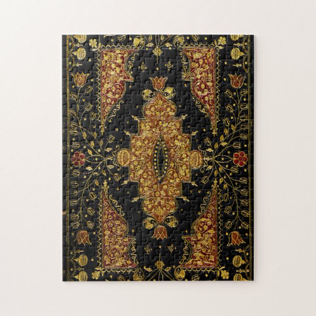 Falln Schwarz und Gold Blumenmuster (Vertikal)