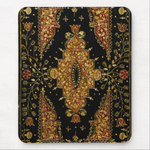 Falln Schwarz und Gold Blumenmuster Mousepad