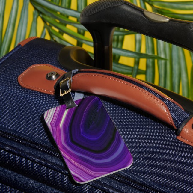 Falln Swirled Purple Geode Gepäckanhänger (Vorderseite Insitu 1)