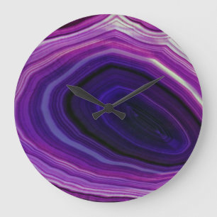 Falln Swirled Purple Geode Große Wanduhr