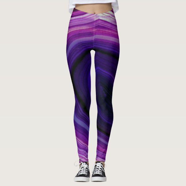 Falln Swirled Purple Geode Leggings (Vorderseite)