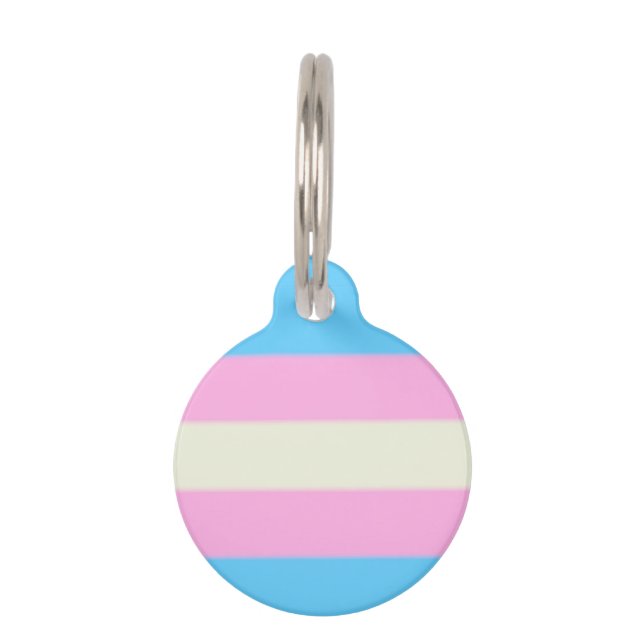 Falln Transgender-Stolz-Flagge Haustiermarke (Vorderseite)