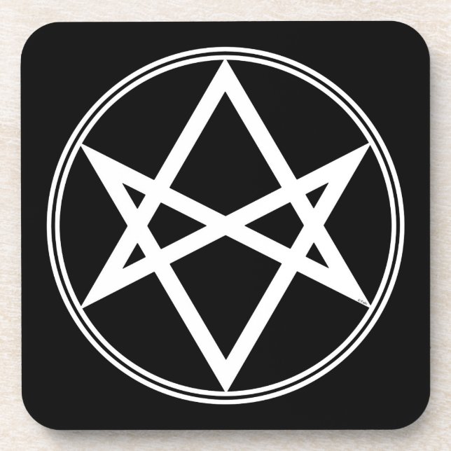 Falln Unicursal Hexagram-Weiß Untersetzer (Vorderseite)