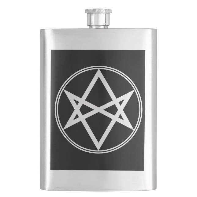 Falln Unicursal Hexagram White Flachmann (Vorderseite)