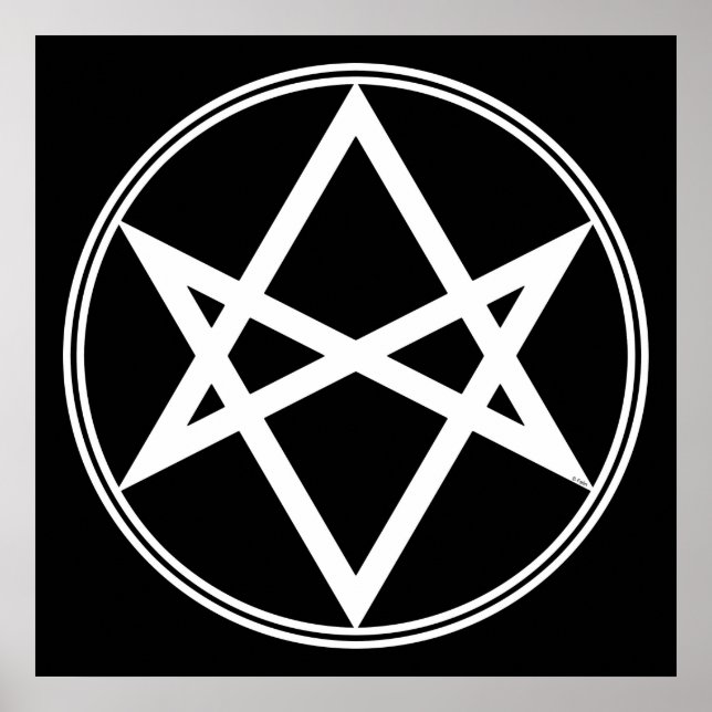 Falln Unicursal Hexagram White Poster (Vorne)
