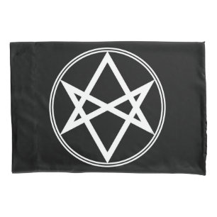 Falln Unicursal Hexagramm weiß Kissenbezug