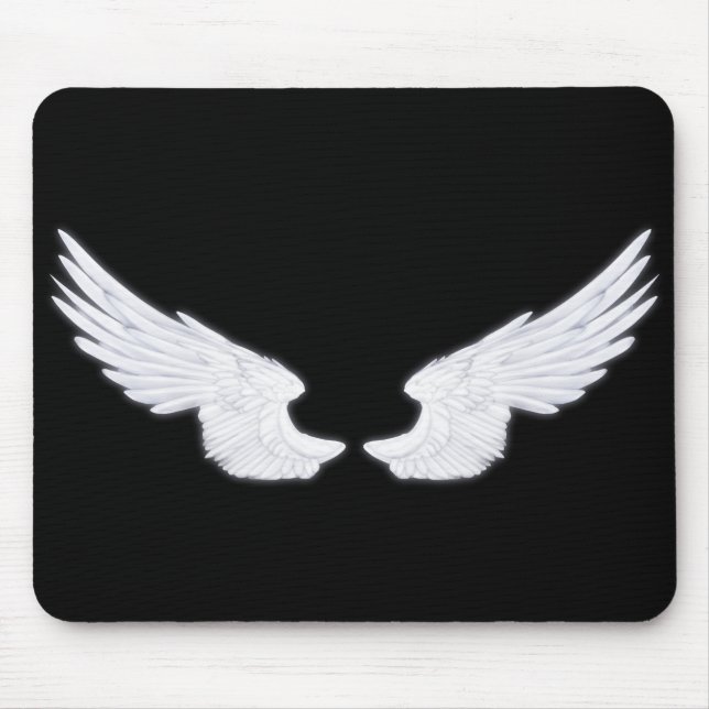 Falln weiße Engels-Flügel Mousepad (Vorne)
